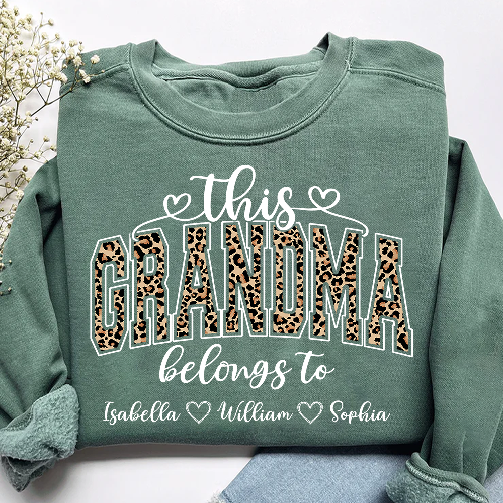 This Grandma Leopard Belongs To And Grandkids Sweatshirt