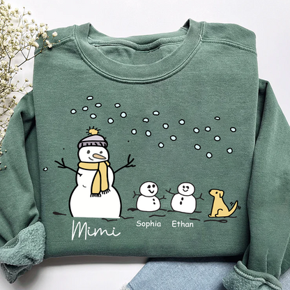 Mimi Snowman Dog with Grandkids – Christmas Gifts Sweatshirt