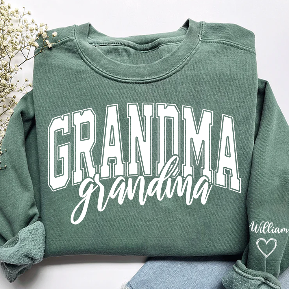 Grandma with Grandkids’ Names, Custom Gift for Grandma Sweatshirt