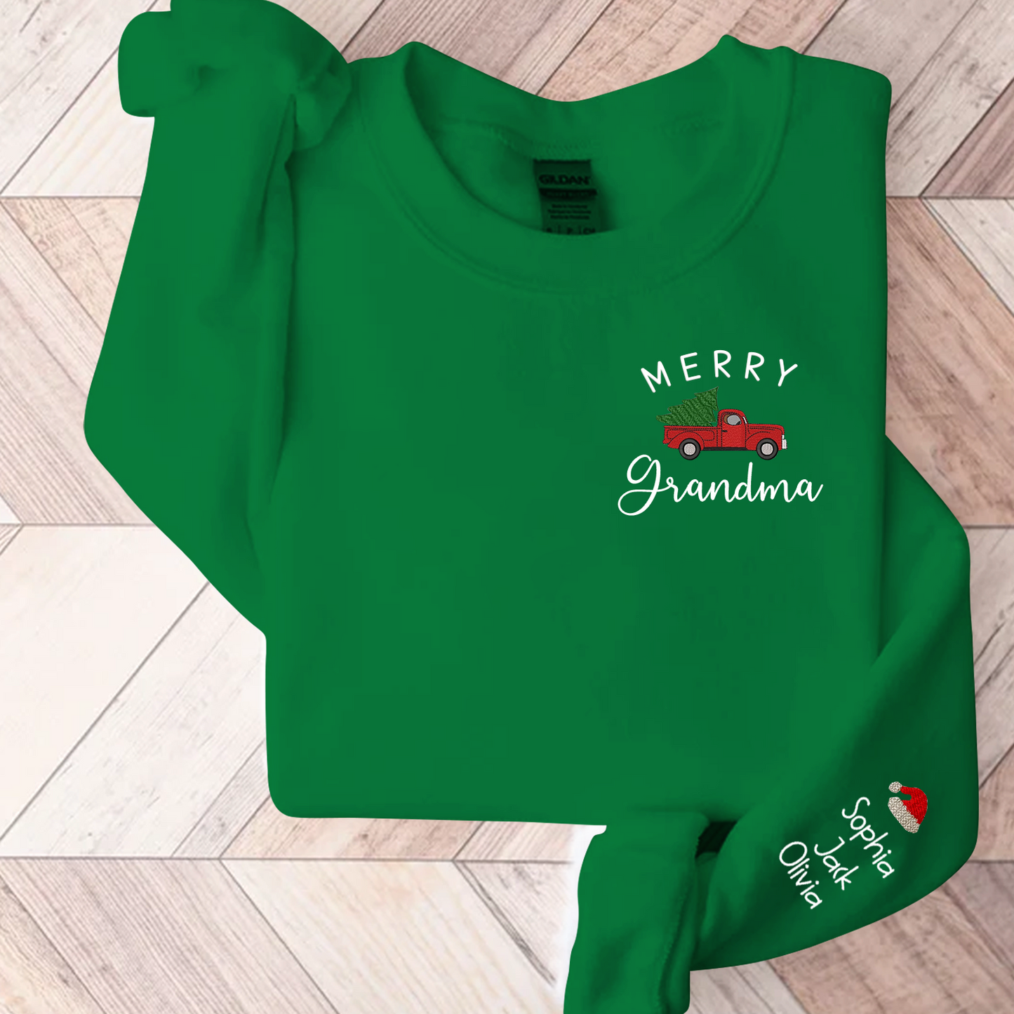 Personalized Merry Grandma Embroidered, Custom Grandma  And Kids, Grandma Gift CL01 Sweatshirt