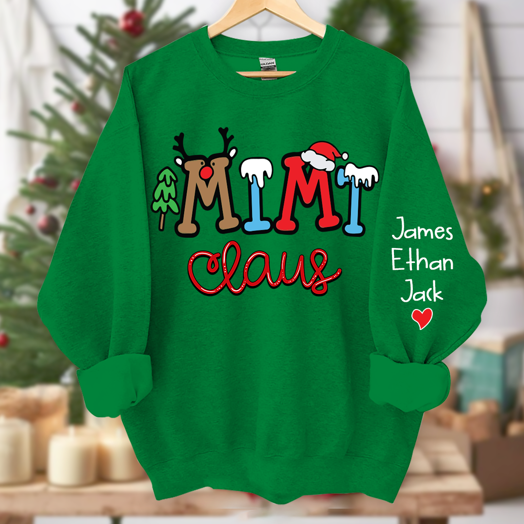 Custom Christmas Mimi Claus Sweatshirt, Merry Christmas Nana Sweatshirt, Custom Grandma Claus Christmas