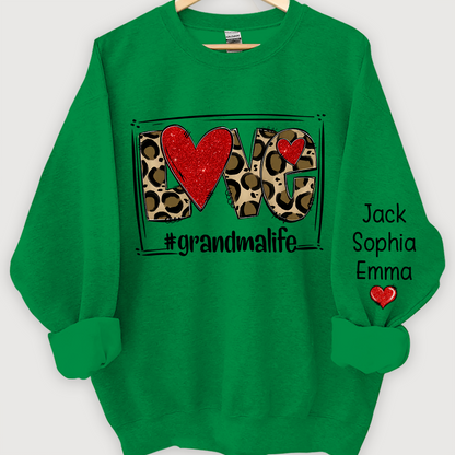 Glitter Love grandmalife leopard and kids Sweatshirt