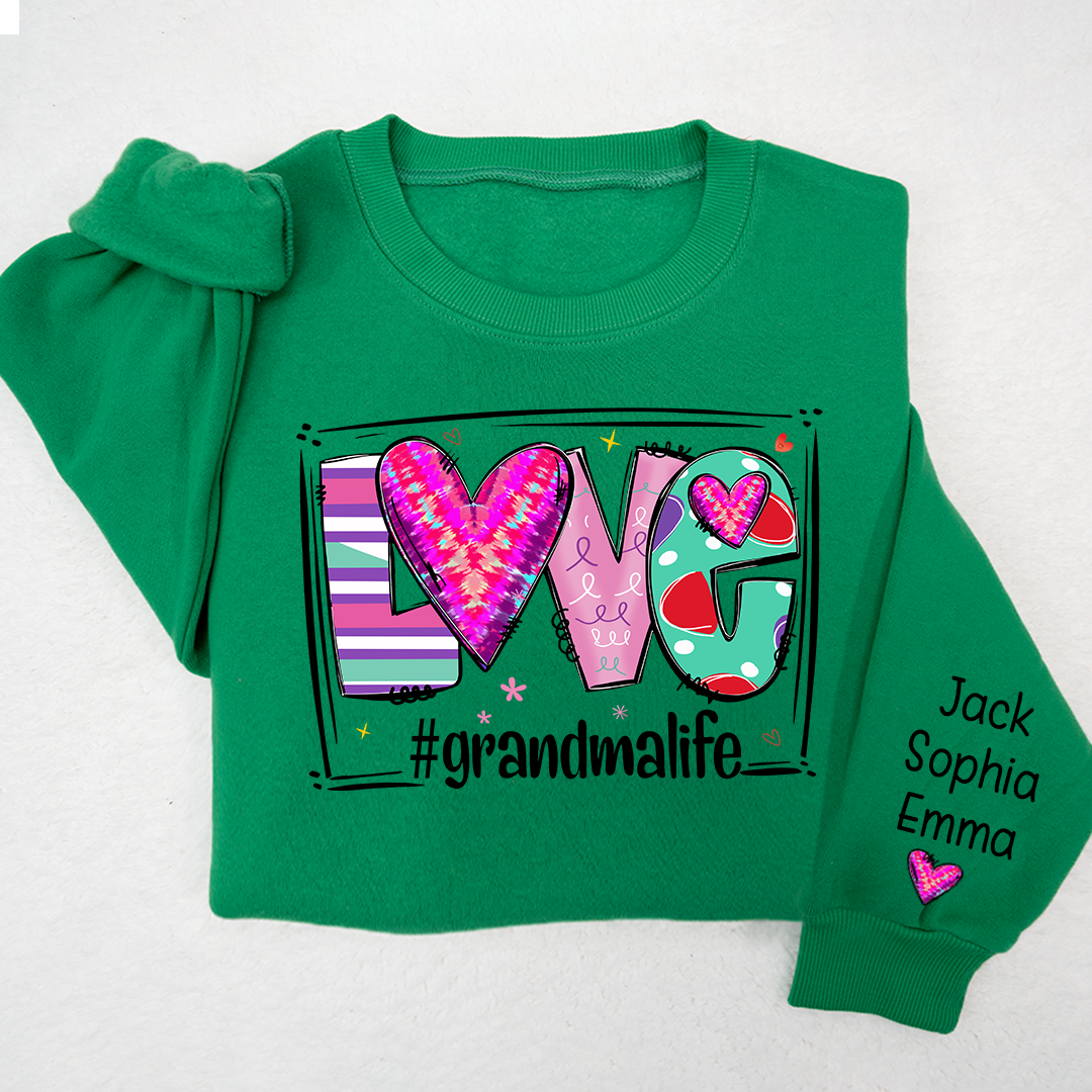 Love grandmalife Valentine's Day Sweatshirt with kids Sweatshirt