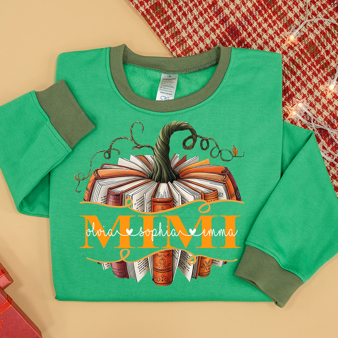 Mimi book Pumpkin And Grandkids Fall Sweatshirt Mix