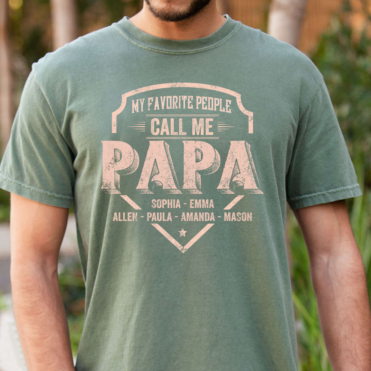 Personalized Papa Shirt My Favorite People Call Me Papa, Custom Grandkids Names Shirt for Grandpa, Fathers Day Family Gift, Papa T Shirt for Men