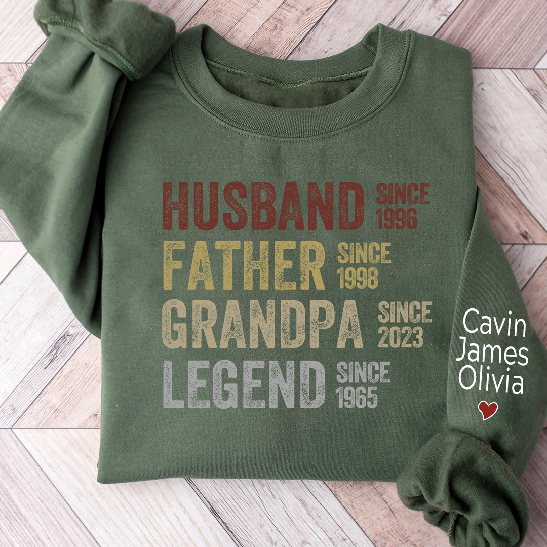 Personalized Dad Grandpa Husband Father Grandpa Legend 2023 And Custom Name Kids Sweatshirt