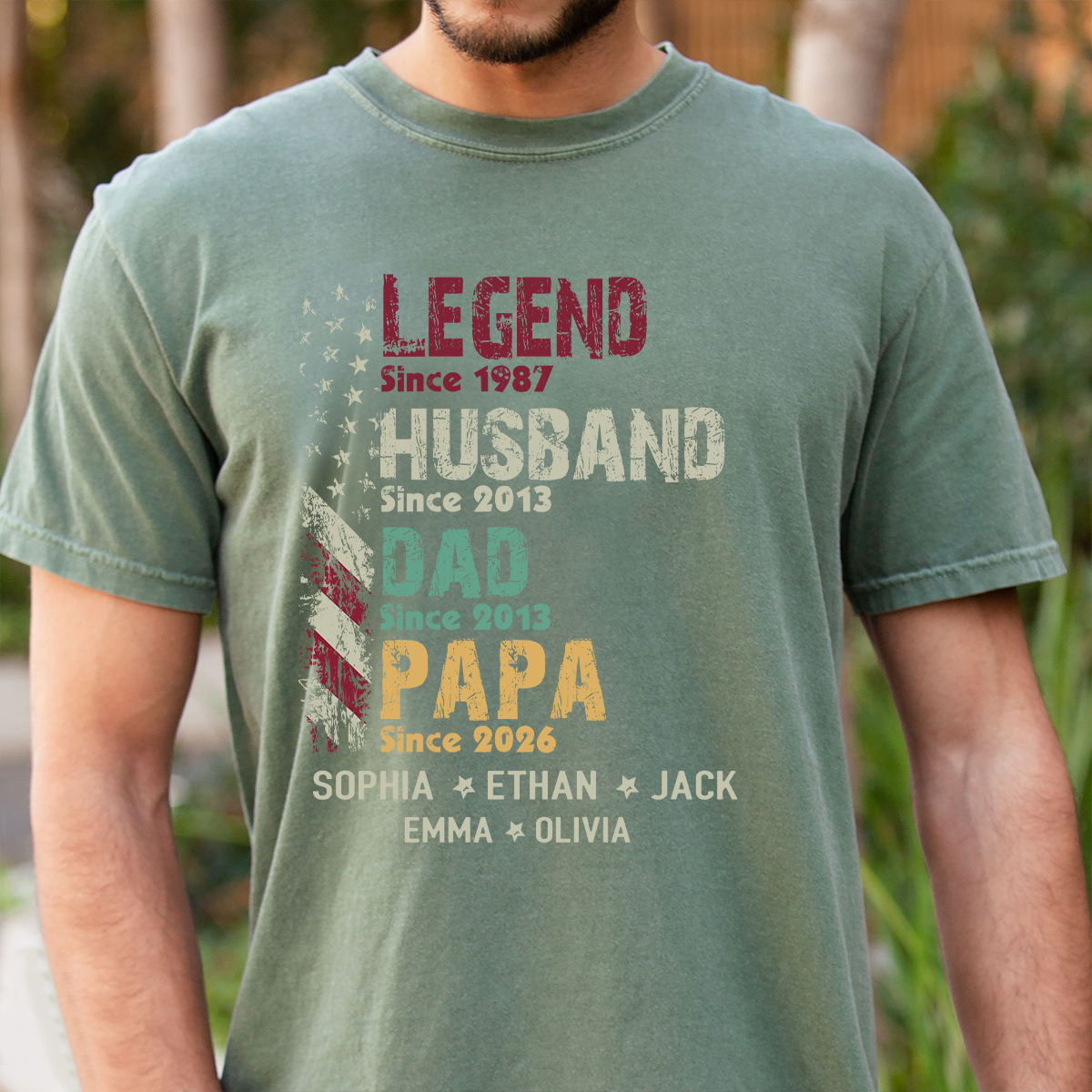 Personalized Papa Shirt with Kids Names, Legend Husband Dad Papa Since Shirt, Custom Grandpa Family T Shirt, Father's Day Gift for Papa