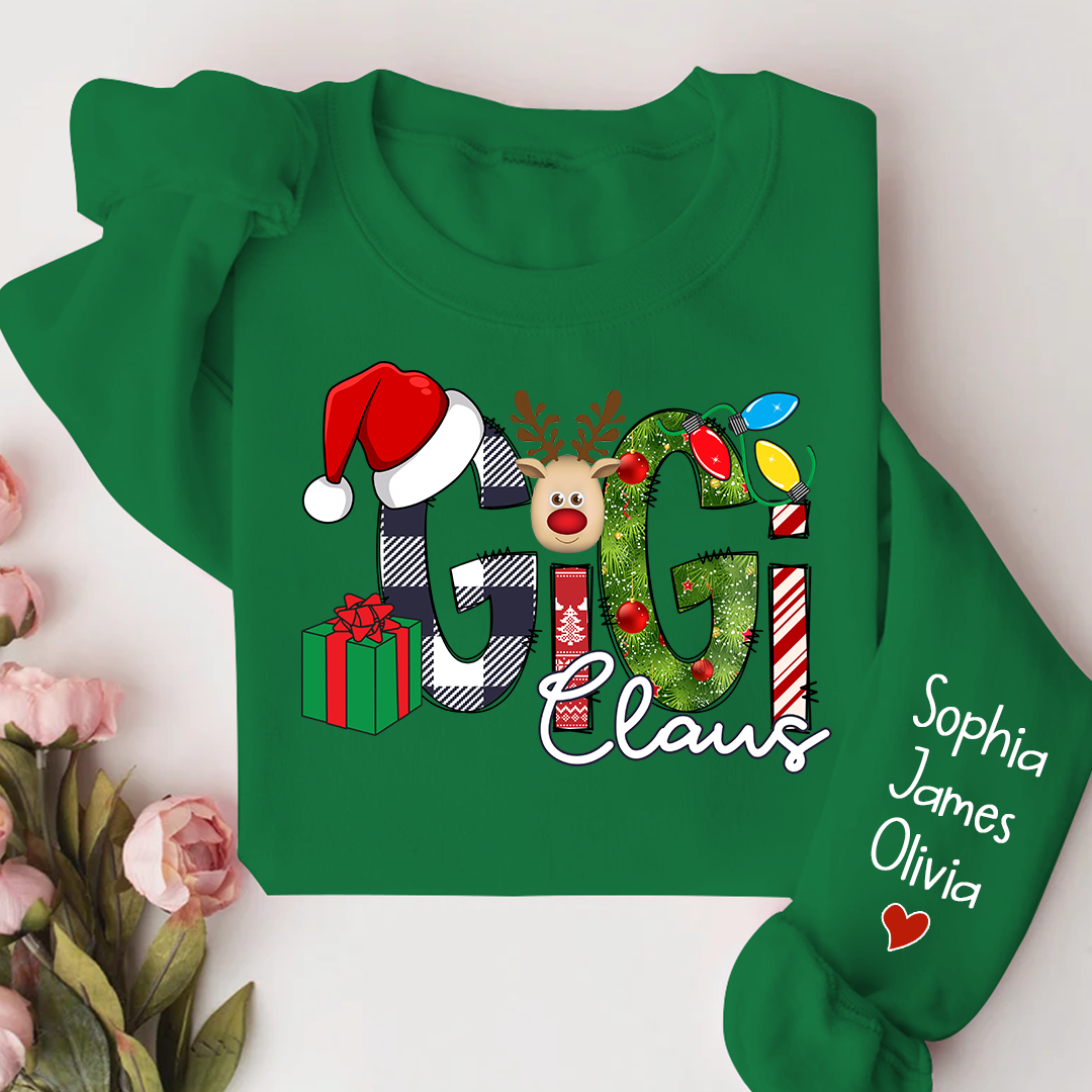 Gigi Claus Sweatshirt, Merry Christmas Nana, Grandma  Sweatshirt, Custom Grandma Claus Christmas