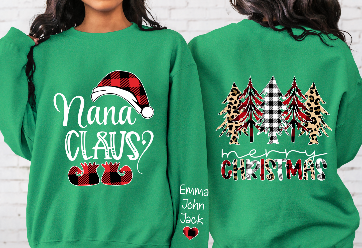 Custom Name Mom Claus Merry Christmas And Momkids Sweatshirt