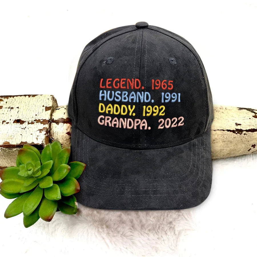 Godmerch Legend Husband Daddy Grandpa, Custom Nickname Embroidery Cap