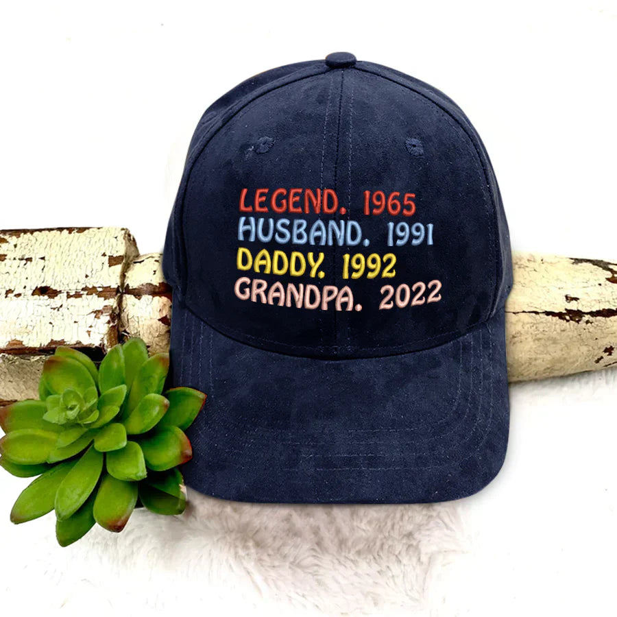 Godmerch Legend Husband Daddy Grandpa, Custom Nickname Embroidery Cap