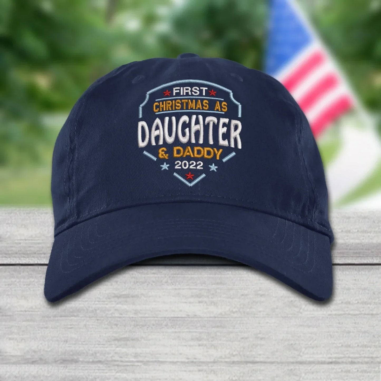 Godmerch First Christmas As Daughter And Daddy 2022 Embroidery Cap