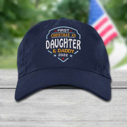 Godmerch First Christmas As Daughter And Daddy 2022 Embroidery Cap