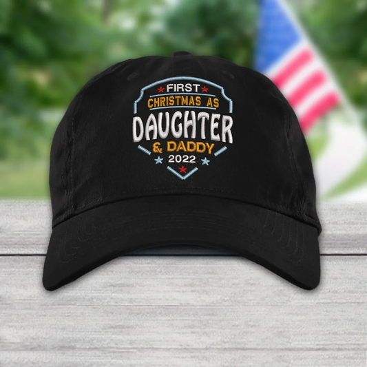 Godmerch First Christmas As Daughter And Daddy 2022 Embroidery Cap