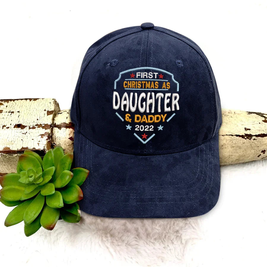 Godmerch First Christmas As Daughter And Daddy 2022 Embroidery Cap