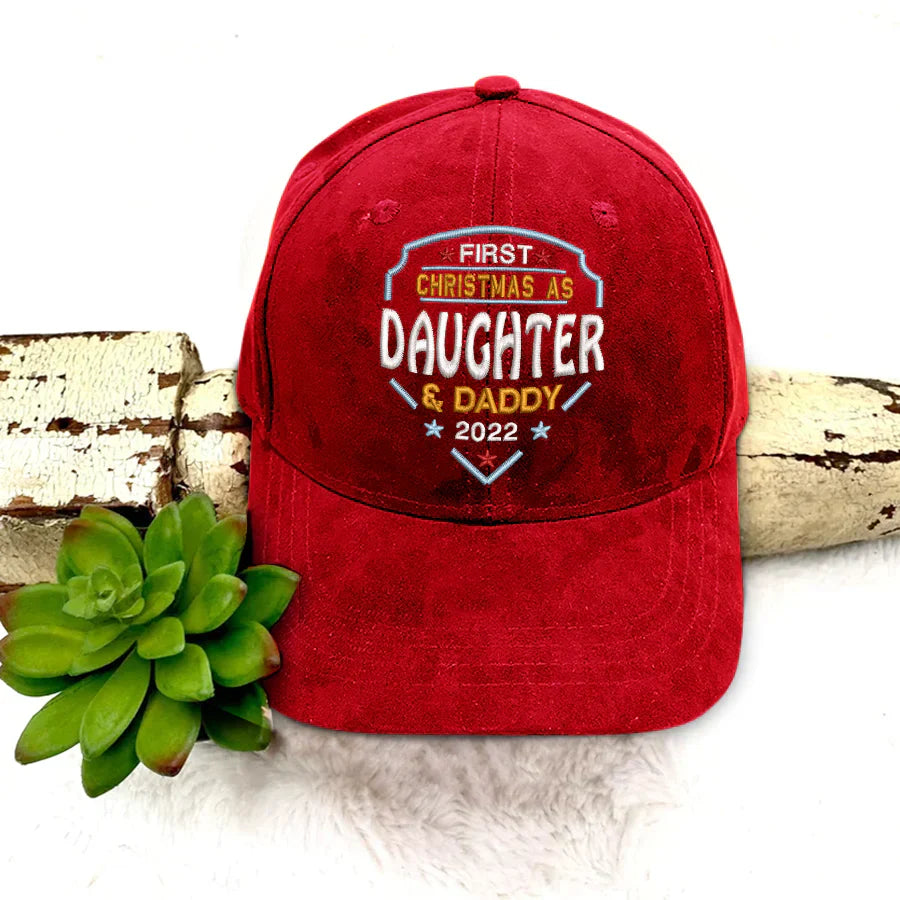 Godmerch First Christmas As Daughter And Daddy 2022 Embroidery Cap