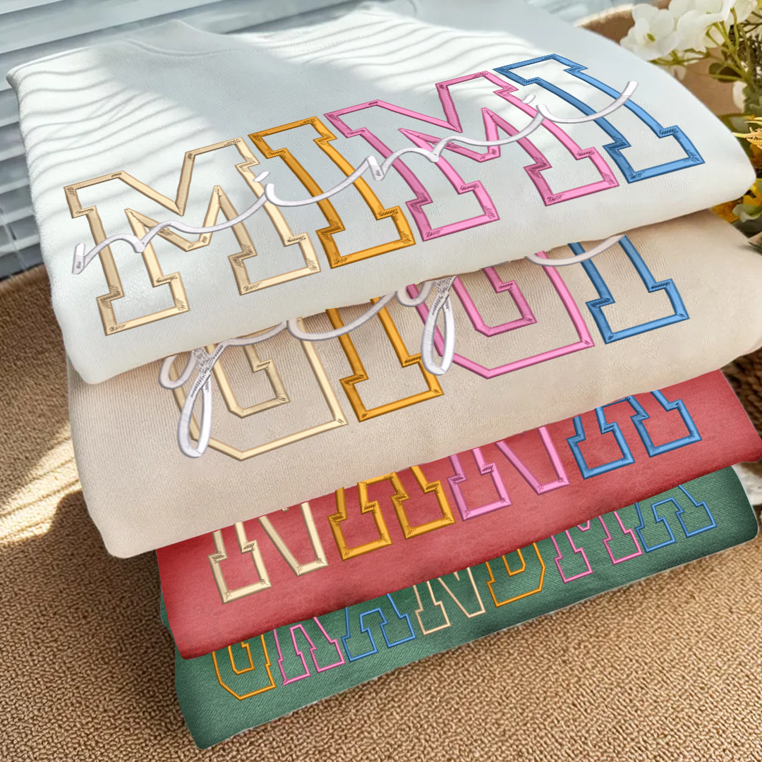 Nana Color Embroidery Nana and Grandkids Personalized Sweatshirt