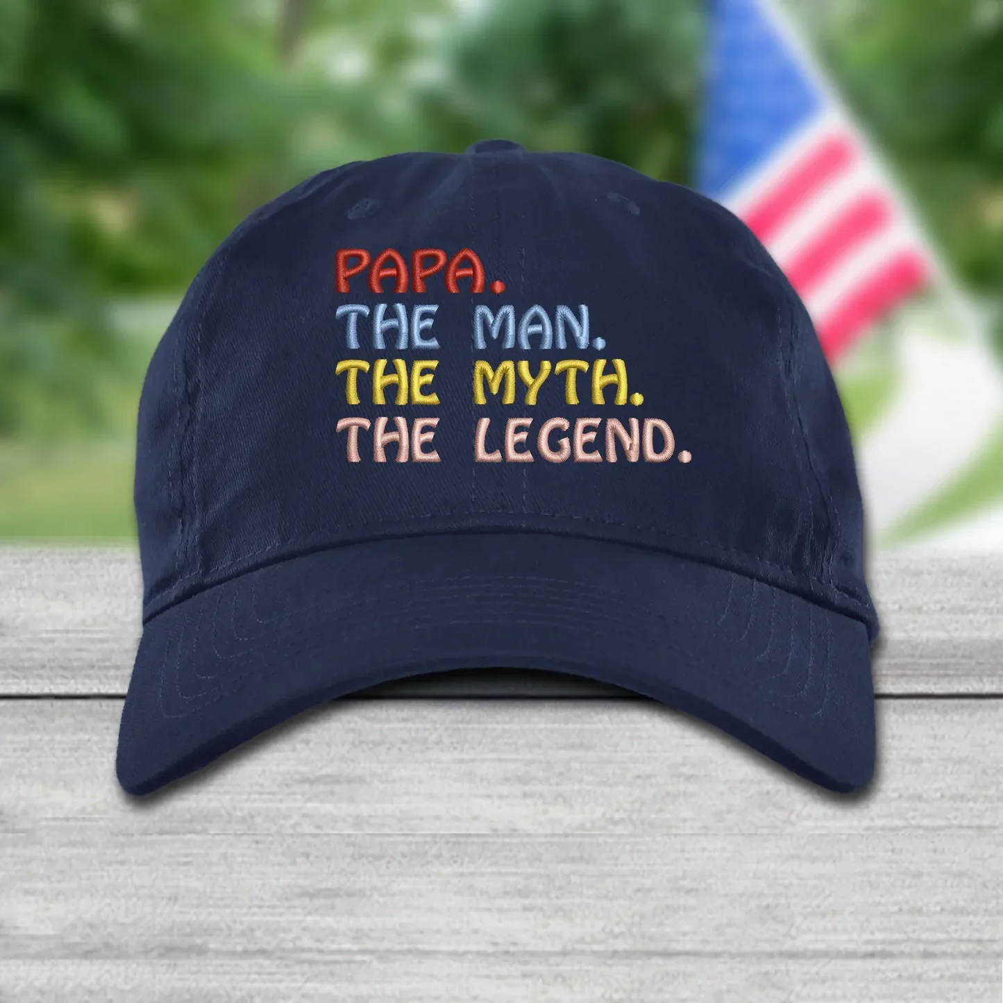 Godmerch Papa The Man The Myth The Legend, Custom Nickname Embroidery Cap