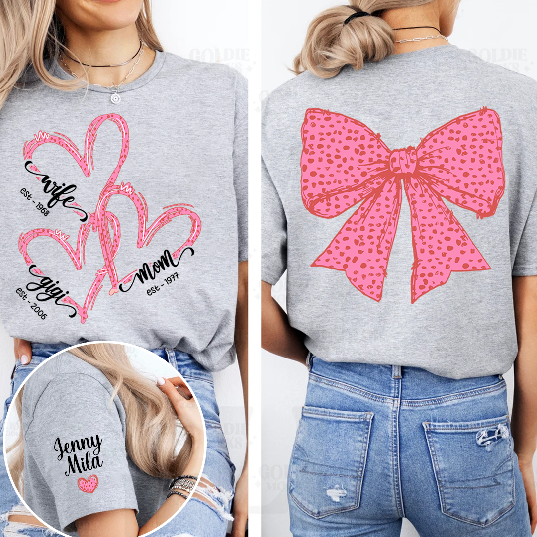 Wife Mom Nana And Grandkids Valentine Custom T-shirt