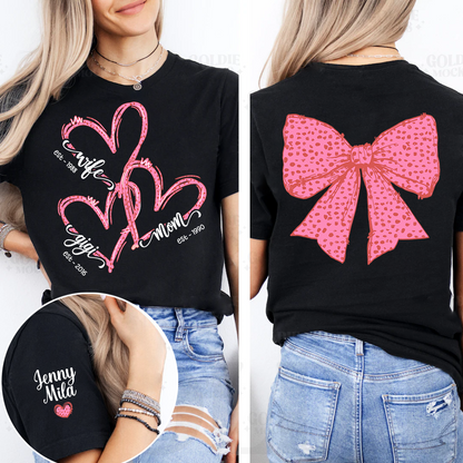 Wife Mom Nana And Grandkids Valentine Custom T-shirt