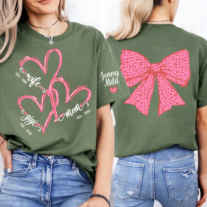 Wife Mom Nana And Grandkids Valentine Custom T-shirt