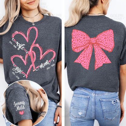 Wife Mom Nana And Grandkids Valentine Custom T-shirt
