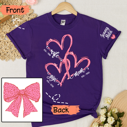 Wife Mom Nana And Grandkids Valentine Custom T-shirt