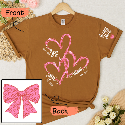 Wife Mom Nana And Grandkids Valentine Custom T-shirt