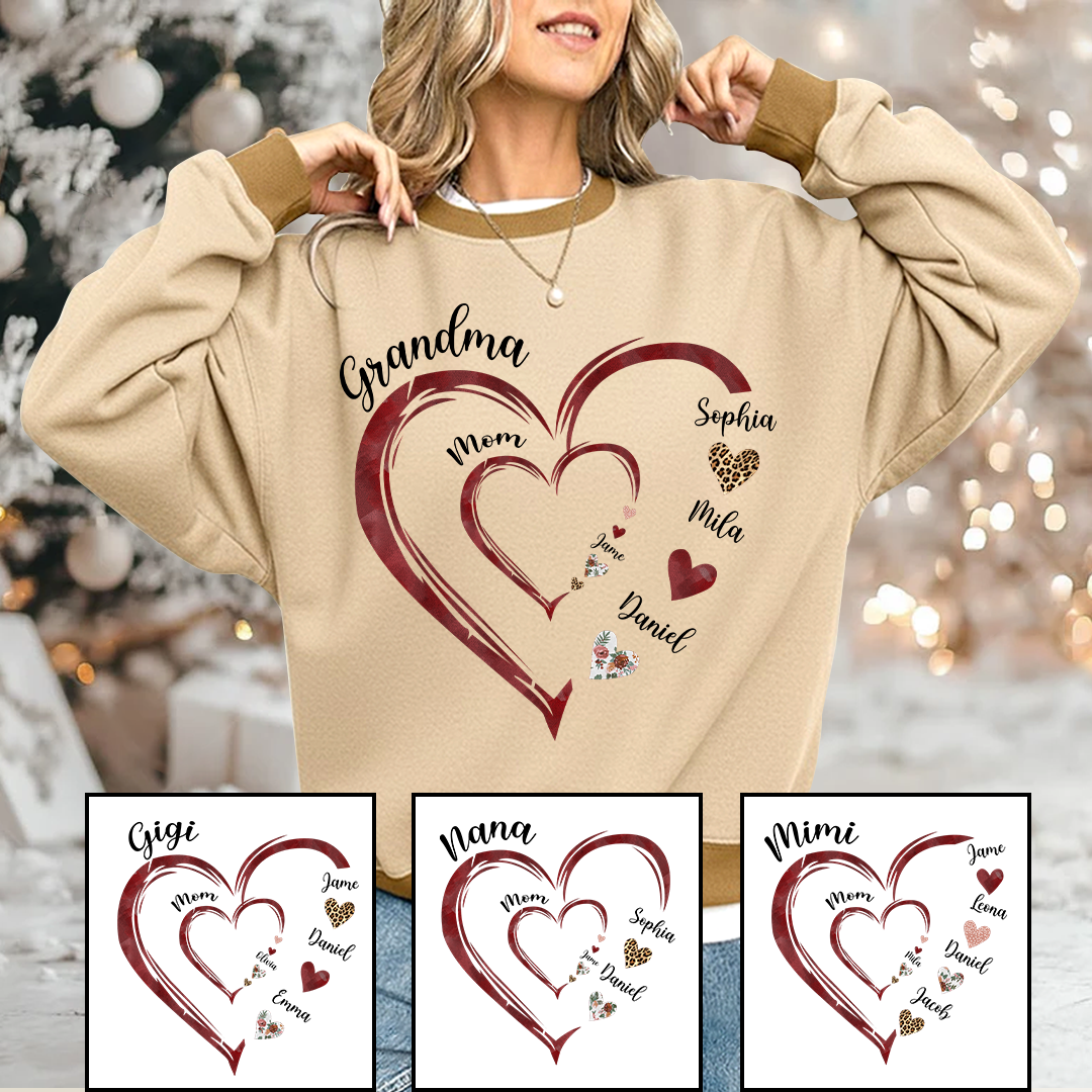 Personalized Mom And Grandma Heart Perfect Gift for Christmas Shirt
