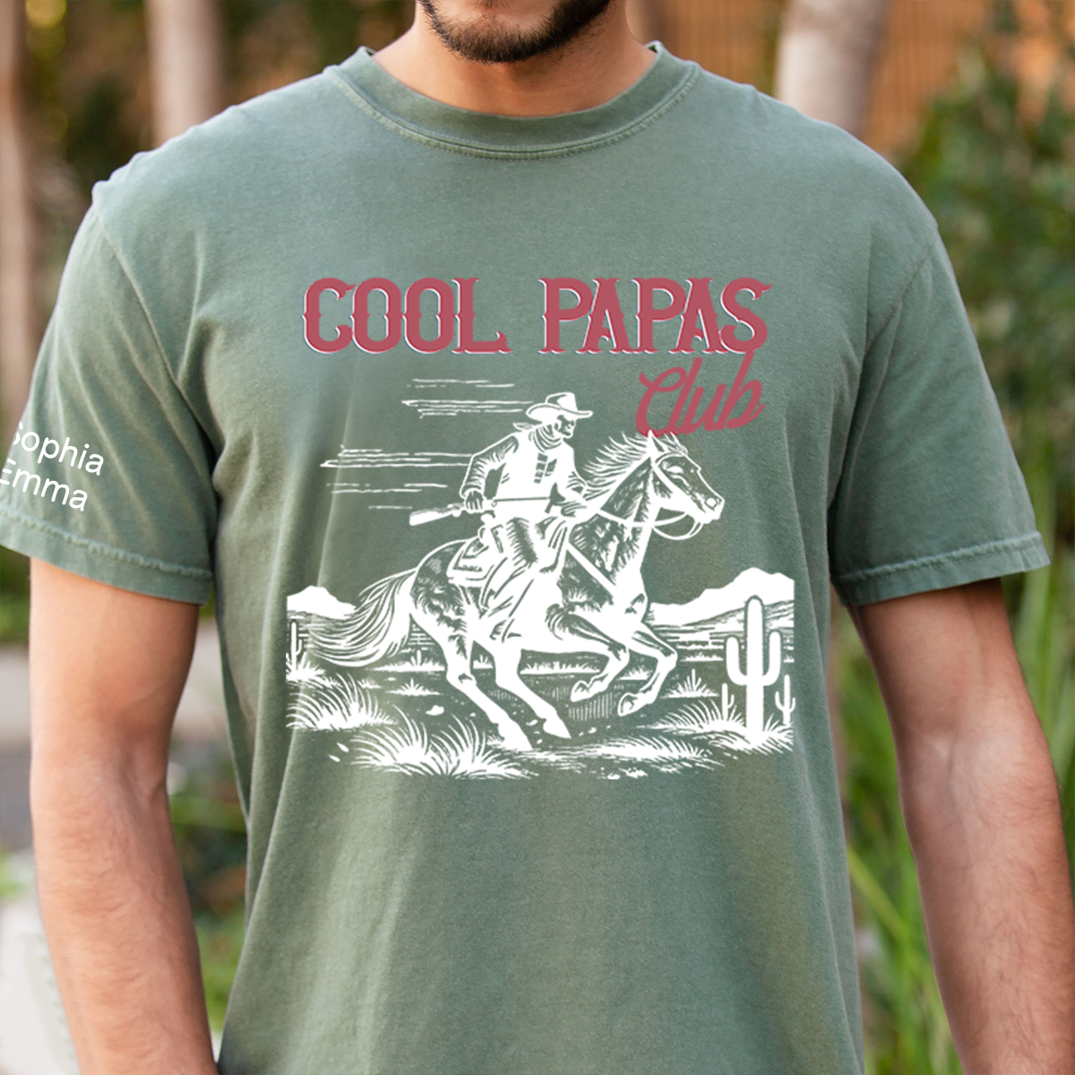 Personalized Cool Papas Club Personalized Cowboy Shirt - Custom Dad Gift with Kids' Names, Perfect for Father's Day, Family Gift for Fathers Day Birthday