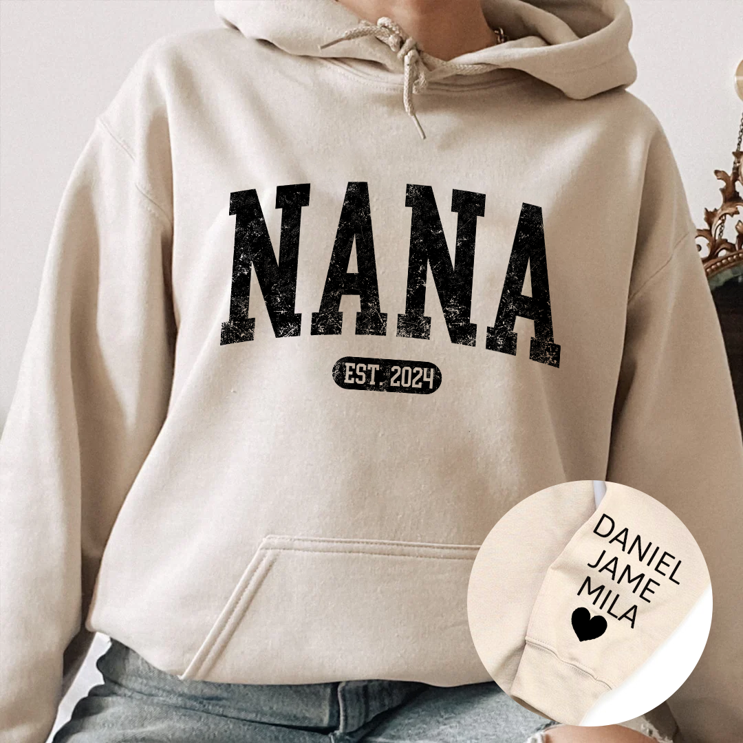 Personalize Mom Nana, Mimi, Grandma Gift Custom Name Kids CTH01 Hoodie