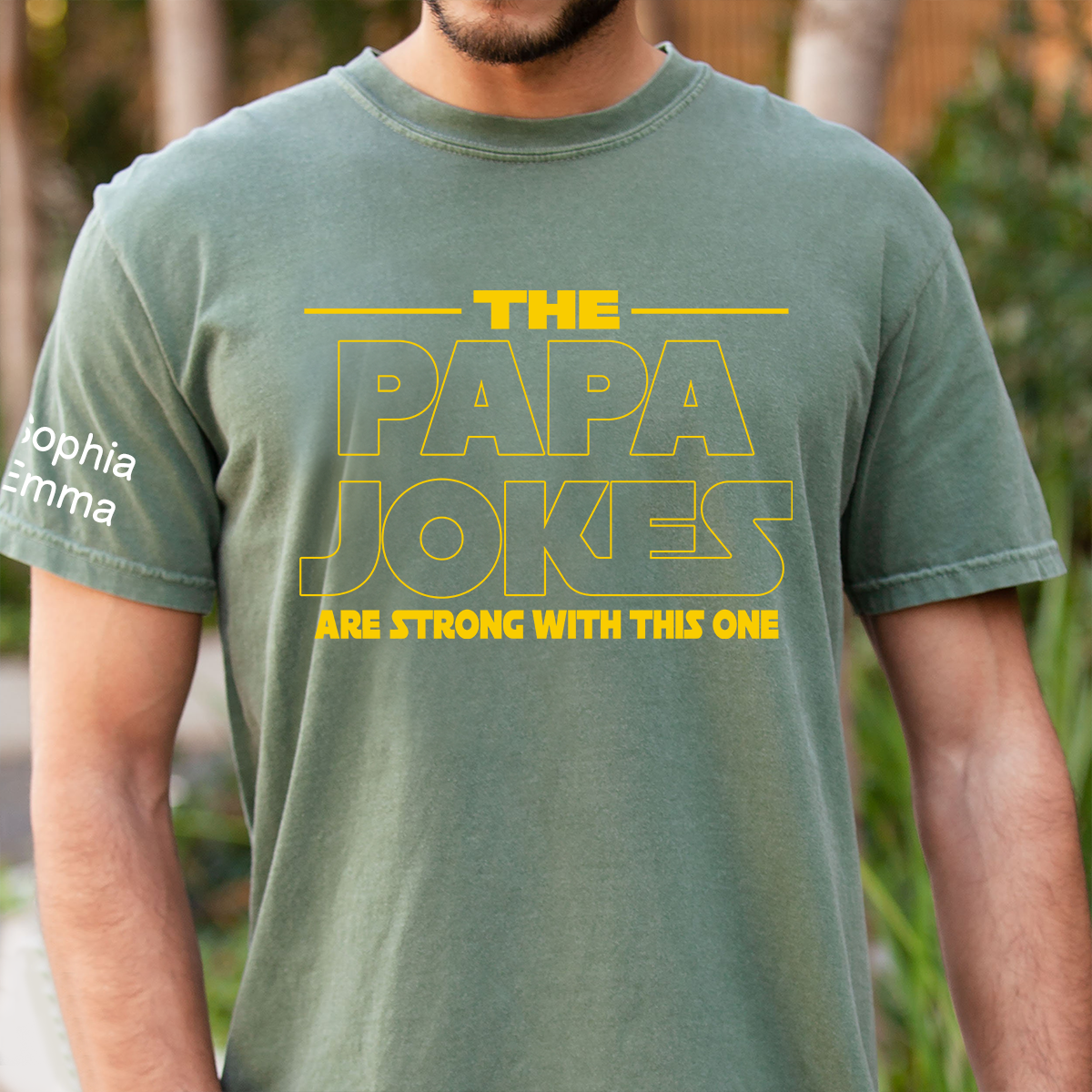 The Papa Jokes Are Strong with This One Personalized Dad Shirt - Custom Gift with Kids' Names, Perfect for Father's Day, Family Gift for Fathers Day Birthday
