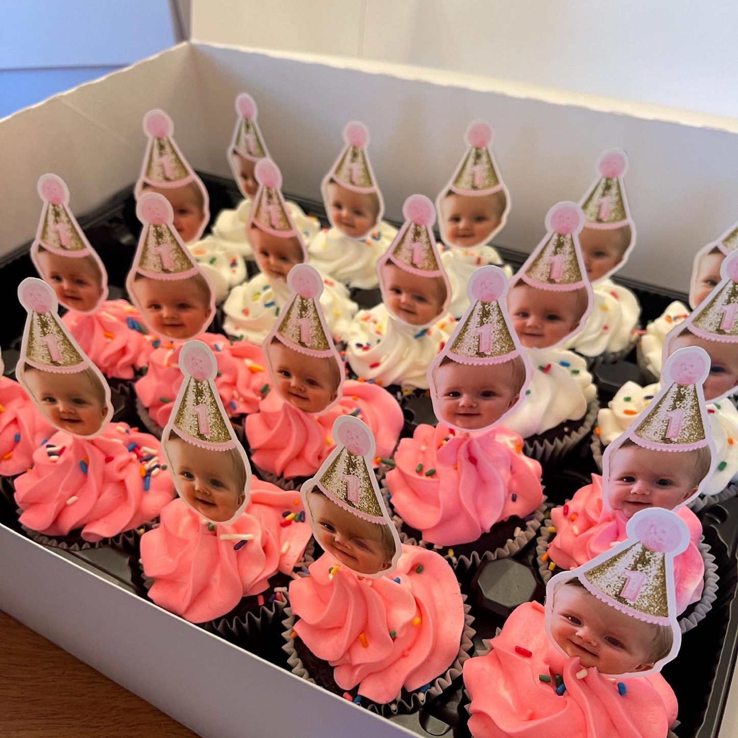 Custom Cupcake Photo Toppers, Face Topper Picks, Cupcake Birthday Glitter, Anniversary, Custom Birthday Cake Topper