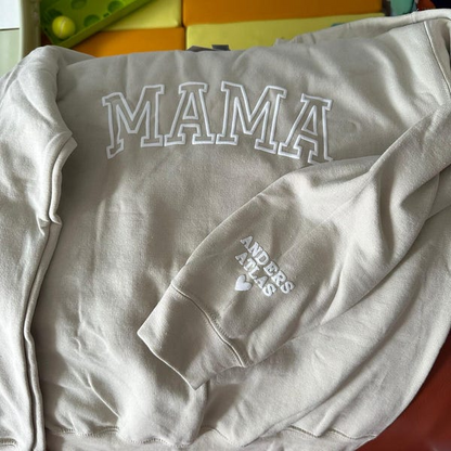 Personalized Mama Sweatshirt with Kid Names on Sleeve, Christmas Gift, Birthday Gift for Mom, New Mom Gift