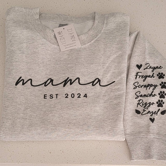 Personalized Puff Grandma Sweatshirt Est Year with Grandkids Names on Sleeve, Mothers Day Gift, Birthday Gift for Grandma