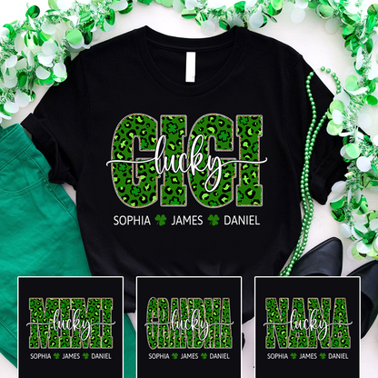 Lucky Gigi Shirt St Patrick’s Day, Personalized Gigi Shamrock Name Shirt