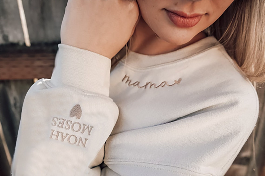 Mama Embroidered Sweatshirt, Custom Mama Shirt With Kids Names