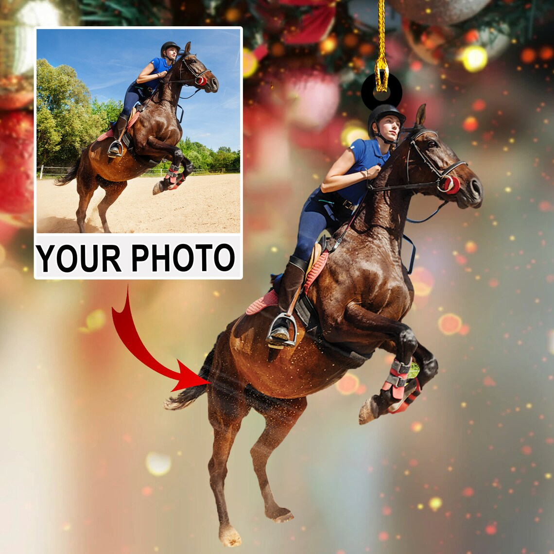 Personalized Horse Lover Christmas Ornament 2025, Custom Photo Acrylic Decoration, Unique Holiday Gift For Equestrians & Animal Lovers