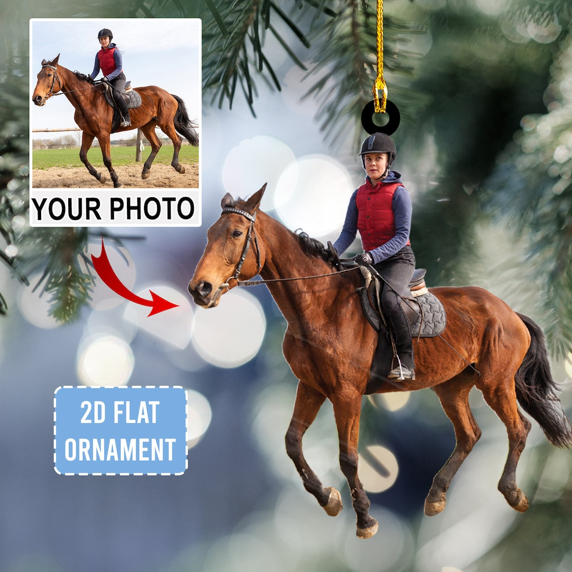 Personalized Horse Lover Christmas Ornament 2025, Custom Photo Acrylic Decoration, Unique Holiday Gift For Equestrians & Animal Lovers