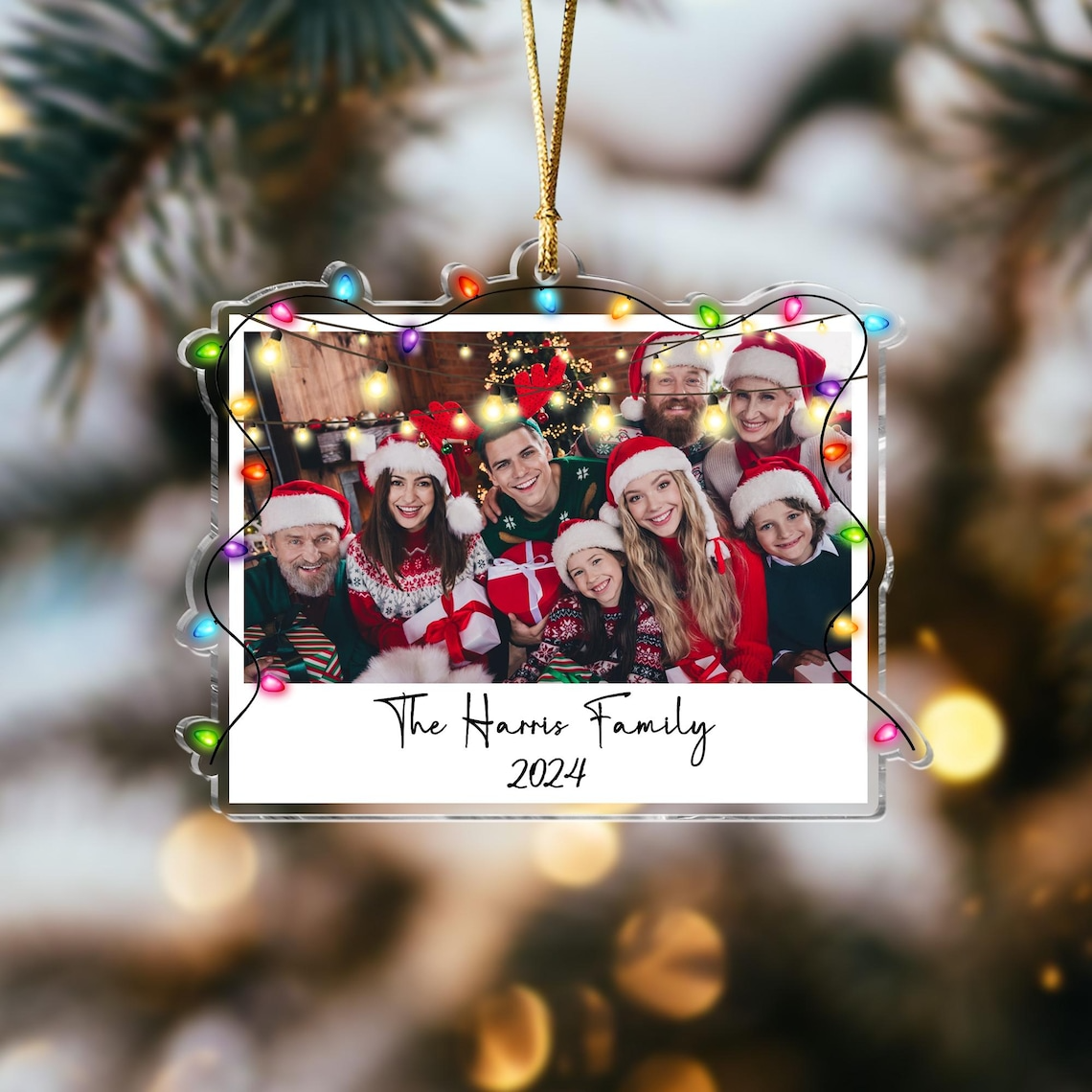 Custom Family Photo Ornament 2025 – Personalized Family Picture Keepsake, Big Family Christmas Ornament & Holiday Tree Decoration