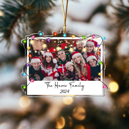 Custom Family Photo Ornament 2025 – Personalized Family Picture Keepsake, Big Family Christmas Ornament & Holiday Tree Decoration