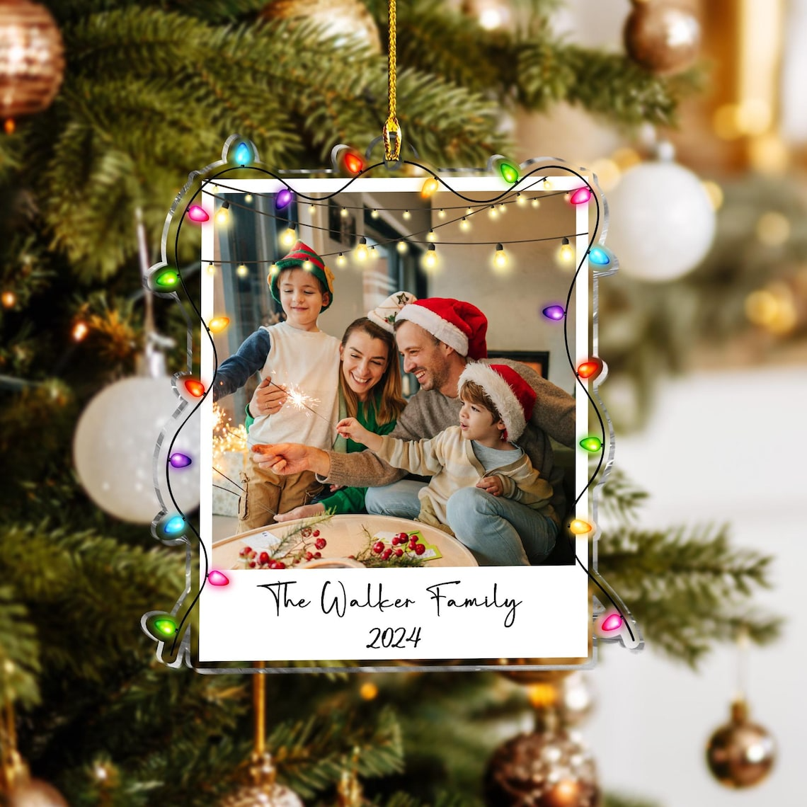 Custom Family Photo Ornament 2025 – Personalized Family Picture Keepsake, Big Family Christmas Ornament & Holiday Tree Decoration