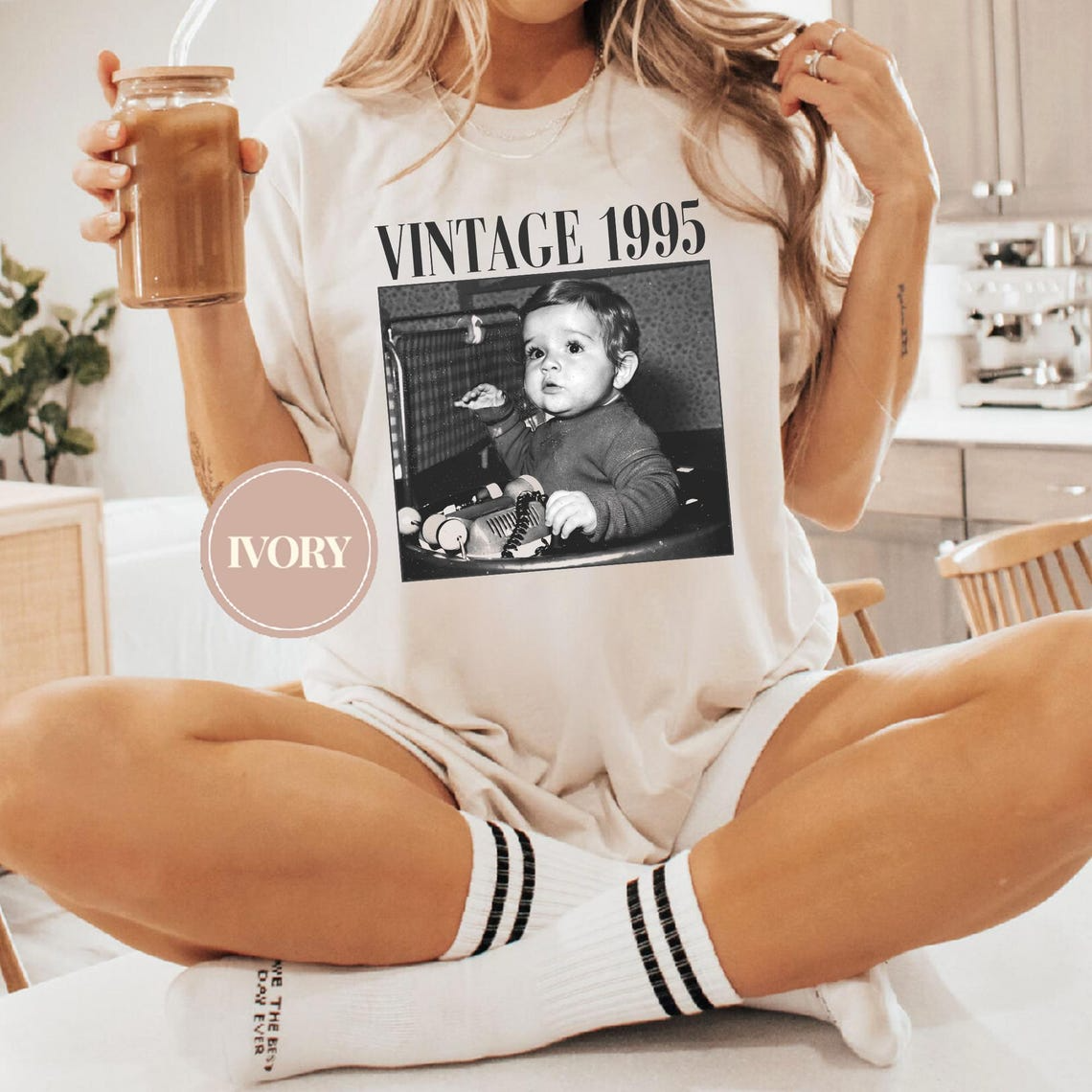 Personalised Vintage Photo And Year Shirt, Custom Picture Birthday Shirt