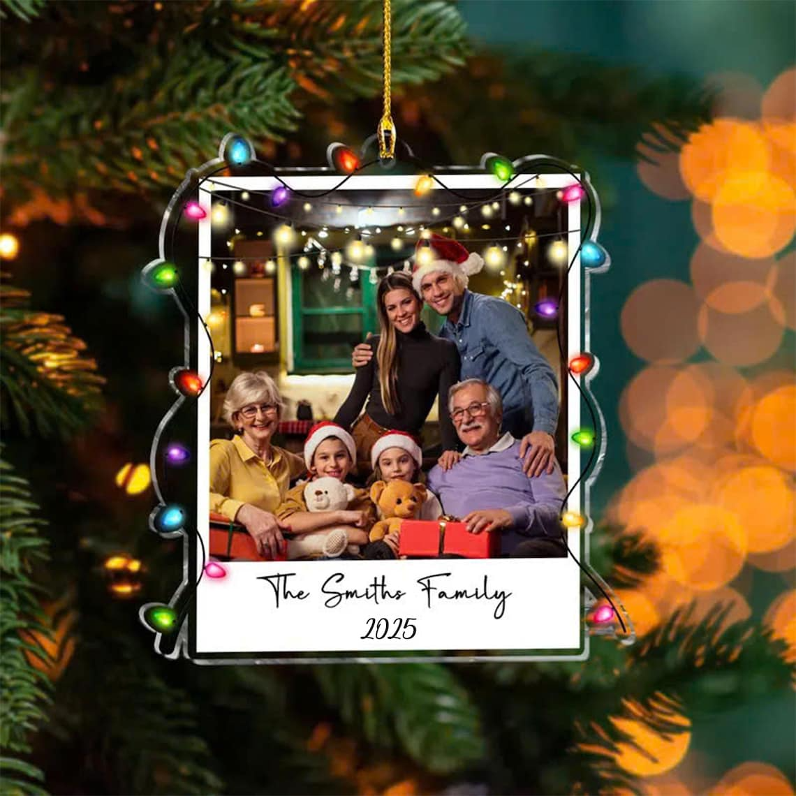 Custom Family Photo Ornament 2025 – Personalized Family Picture Keepsake, Big Family Christmas Ornament & Holiday Tree Decoration