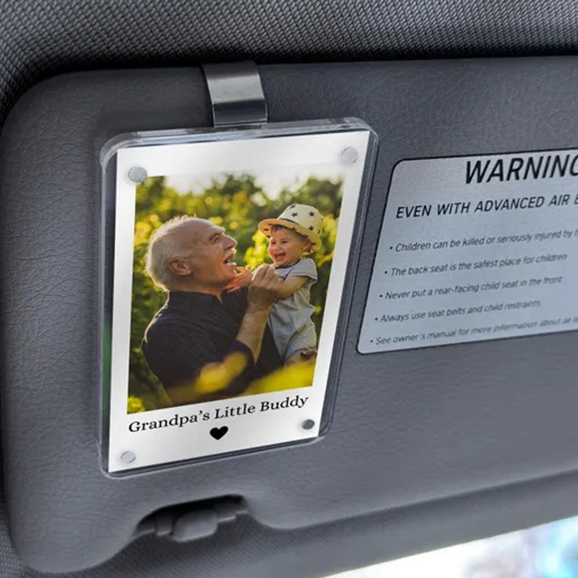 Custom Photo Grandpa Gifts Car Visor Clip, Custom Grandpa Birthday Gift for Him, Personalized Father’s Day Gifts for Dad, Papa Gifts from Grandkids