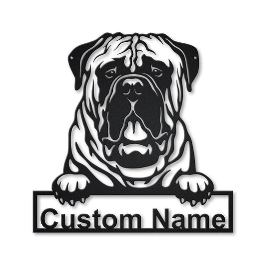 Personalized Bullmastiff Dog Metal Sign Art, Custom Bullmastiff Dog Metal Sign, Bullmastiff Dog Gifts Funny
