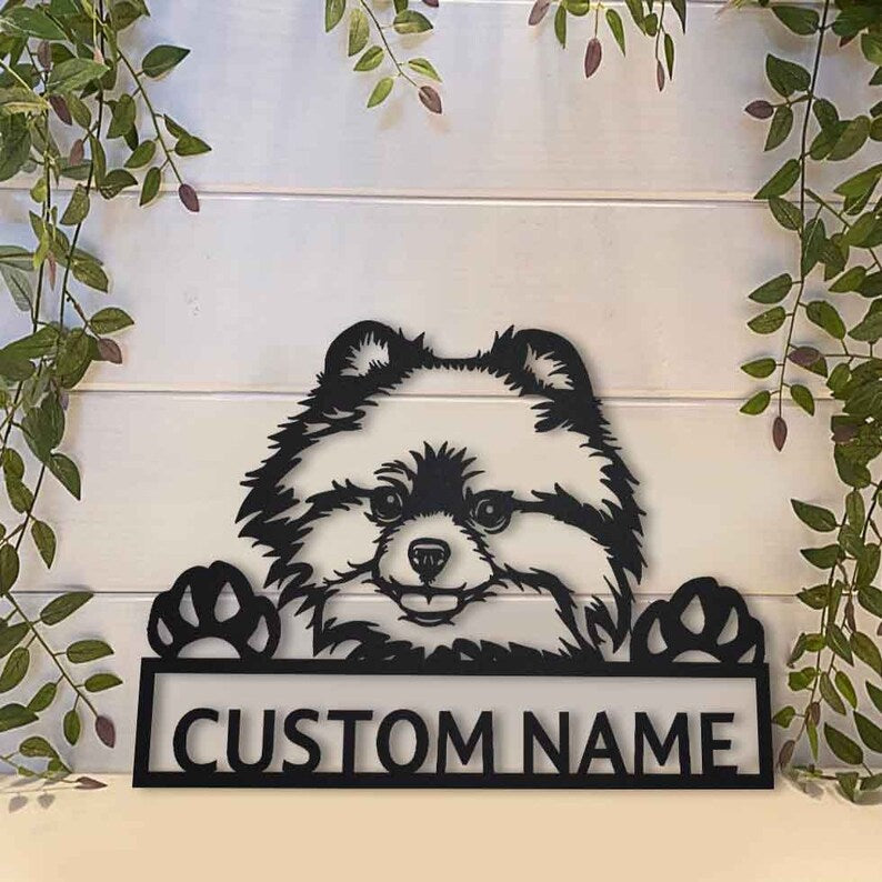 Personalized Pomeranian Dog Metal Sign Art, Custom Pomeranian Dog Metal Sign, Dog Gifts Funny, Dog Gift, Animal Custom
