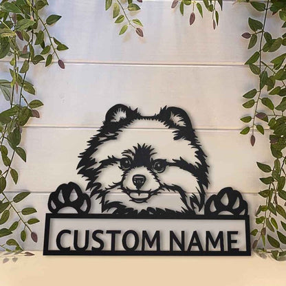 Personalized Pomeranian Dog Metal Sign Art, Custom Pomeranian Dog Metal Sign, Dog Gifts Funny, Dog Gift, Animal Custom