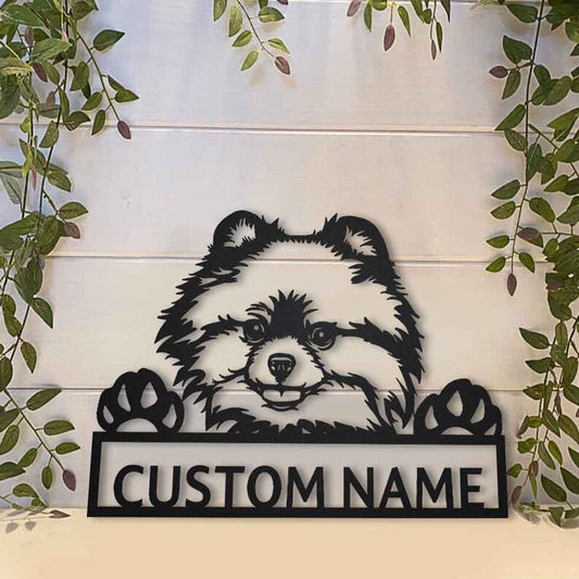 Personalized Pomeranian Dog Metal Sign Art, Custom Pomeranian Dog Metal Sign, Dog Gifts Funny, Dog Gift, Animal Custom