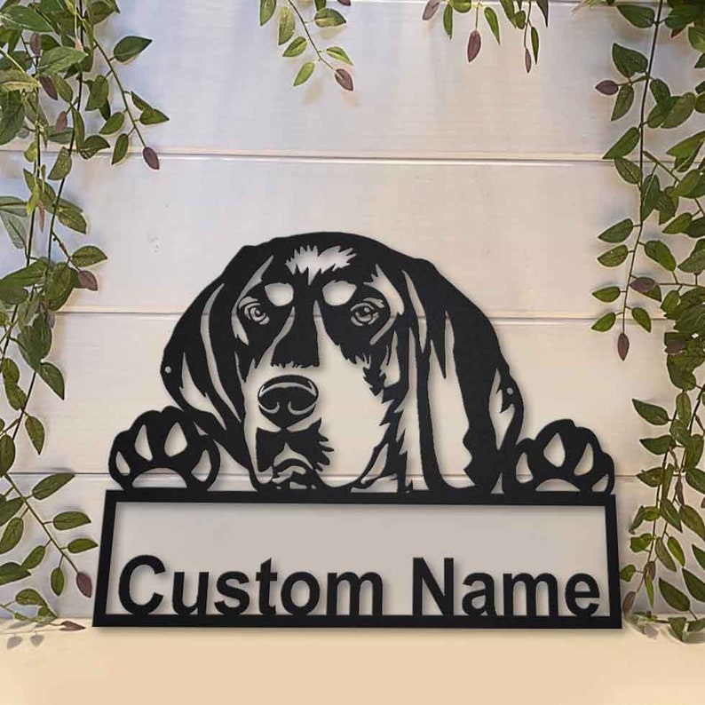 Godmerch- Cut Metal Sign- Personalized Bluetick Coonhound Metal Sign Art, Custom Bluetick Coonhound Metal Sign, Dog Gift